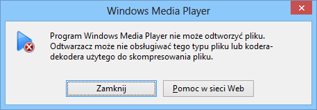Błąd Windows Media Player